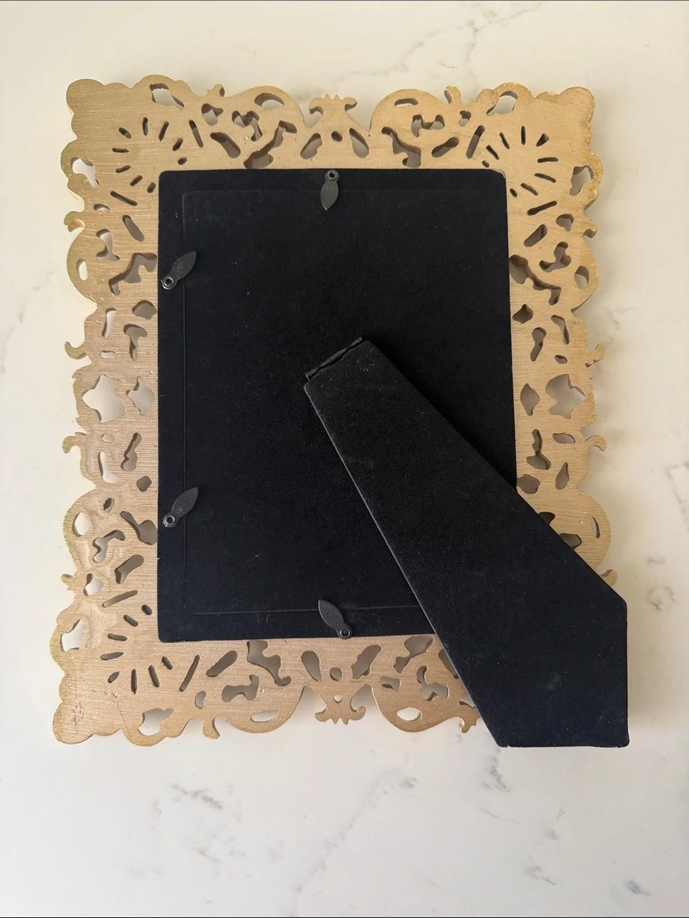 Gold Tone Picture Frame with Glass